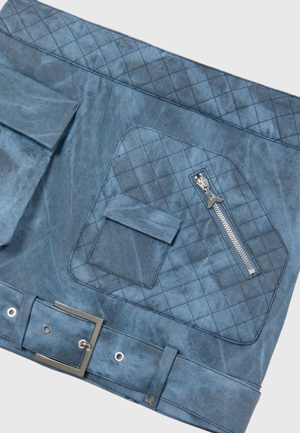 Vintage Vegan Leather Cargo Mini Skirt