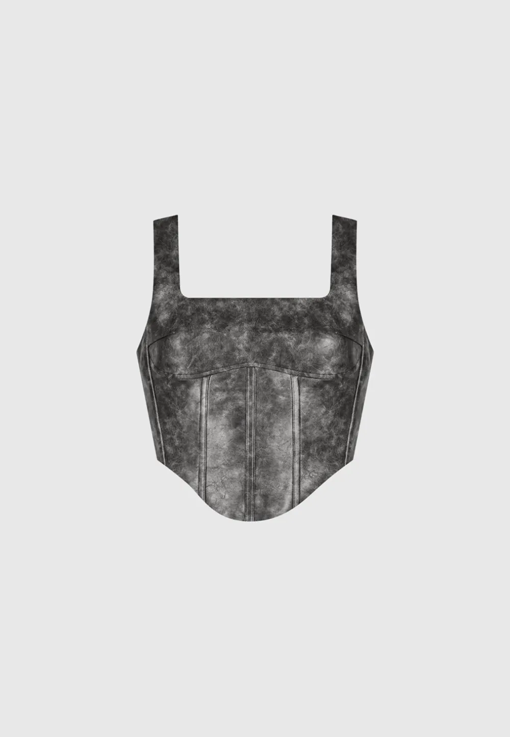 Vintage Vegan Leather Corset Top