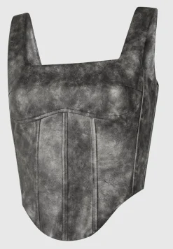 Vintage Vegan Leather Corset Top