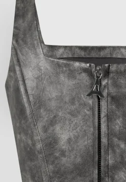 Vintage Vegan Leather Corset Top