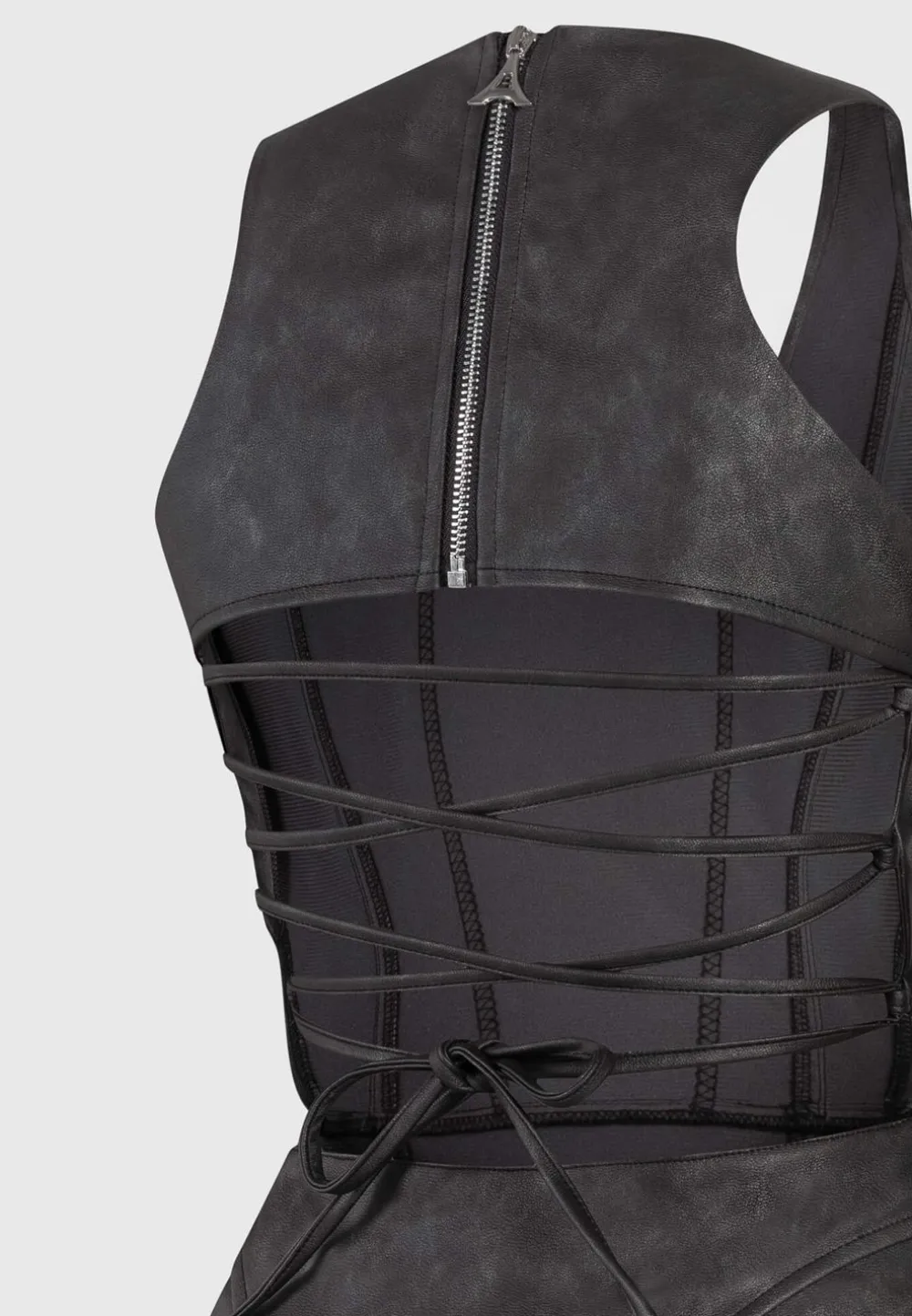 Vintage Vegan Leather Corset Jumpsuit