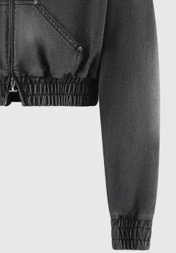 Washed Denim Jersey Hoodie