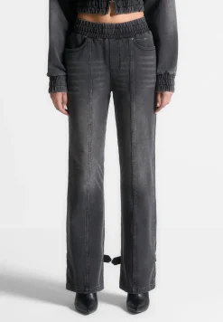 Washed Denim Jersey Joggers