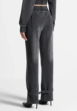 Washed Denim Jersey Joggers