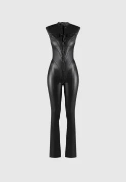 Wax Coated Denim Jumpsuit