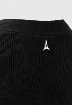 Wide Shoulder Knitted Contour Mini Dress