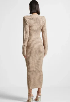 Wide Shoulder Knitted Midaxi Dress