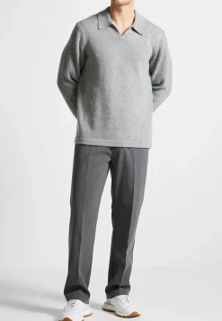 Wool Blend Knit Revere Long Sleeve Jumper