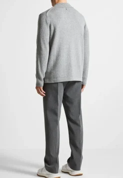 Wool Blend Knit Revere Long Sleeve Jumper