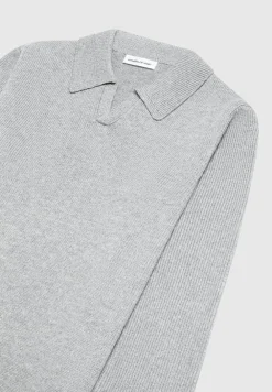 Wool Blend Knit Revere Long Sleeve Jumper