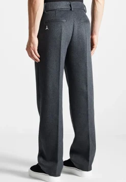 Wool Blend Marl Belted Trousers