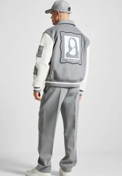 Wool Blend Mona Lisa Varsity Jacket