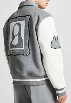 Wool Blend Mona Lisa Varsity Jacket