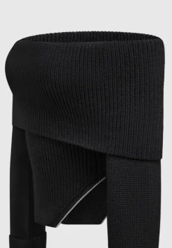 Zip Detail Knit Bandeau Top