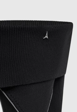 Zip Detail Knit Bandeau Top