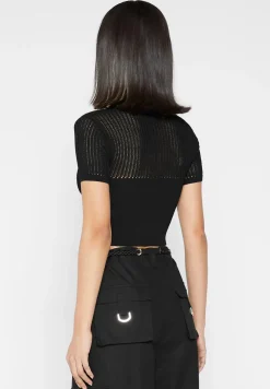 Zip Front Knitted Crop Top